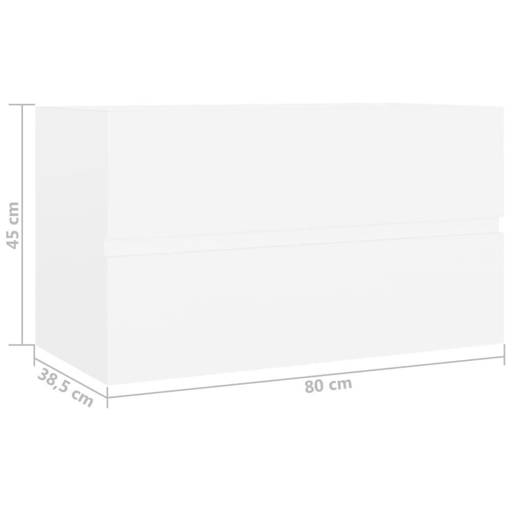 Mobile Lavabo Bianco 80x38,5x45 cm in Legno Multistrato - Foto 8