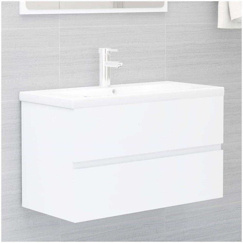 Mobile Lavabo Bianco 80x38,5x45 cm in Legno Multistrato - Foto 1