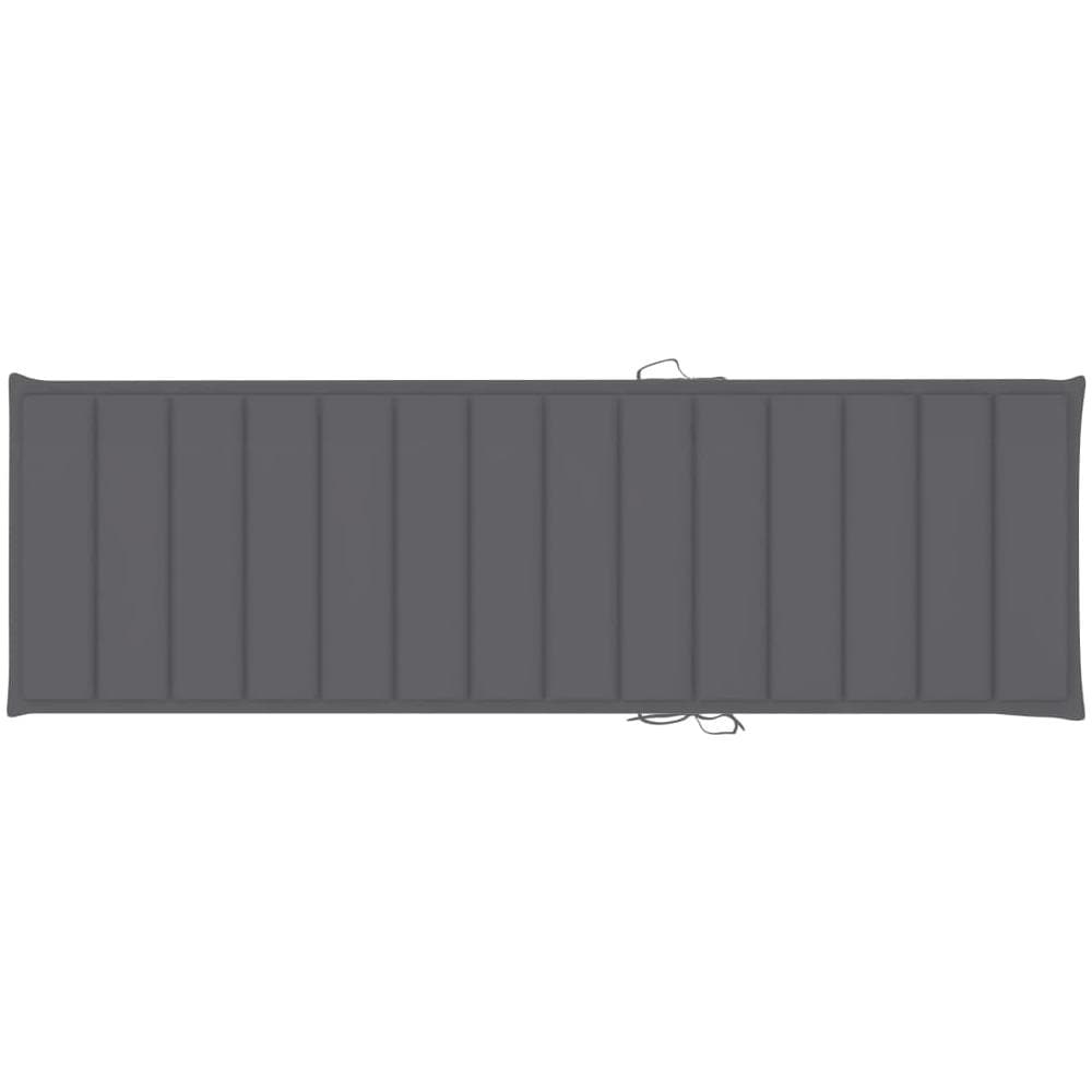 Cuscino per Lettino Prendisole Antracite 200x60x4 cm in Tessuto - Foto 2