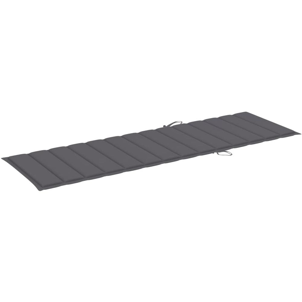 Cuscino per Lettino Prendisole Antracite 200x60x4 cm in Tessuto - Foto 3
