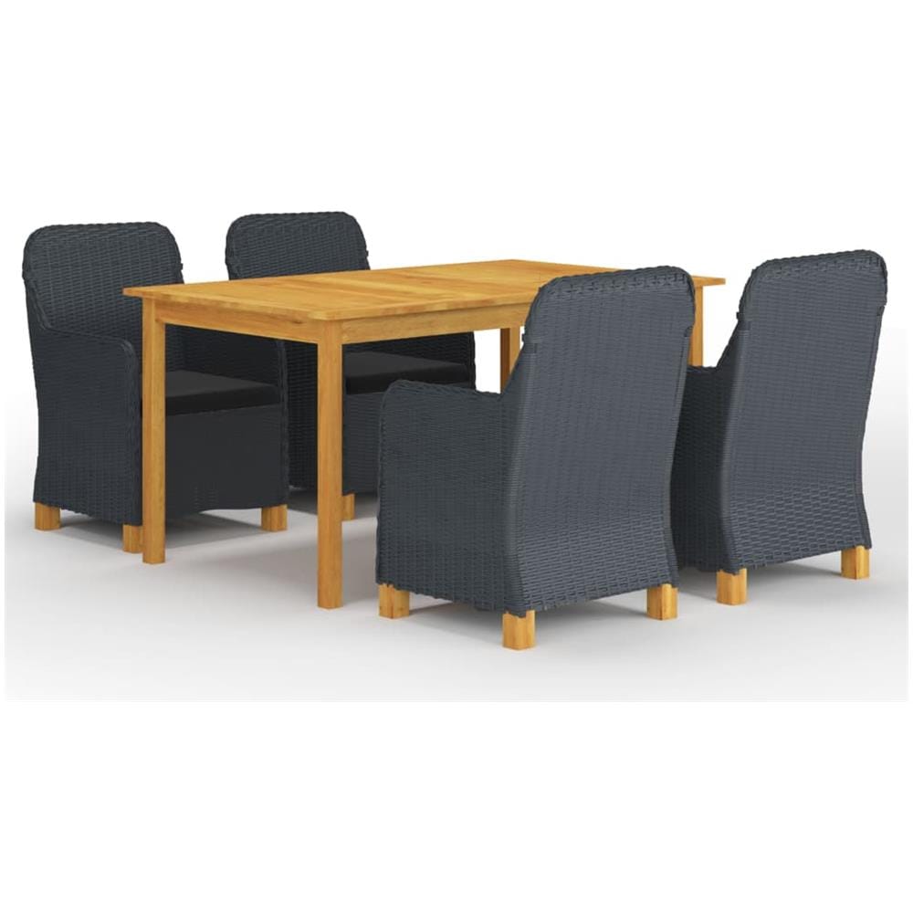 Set Mobili da Pranzo per Giardino 5 pz Grigio Scuro - Foto 1