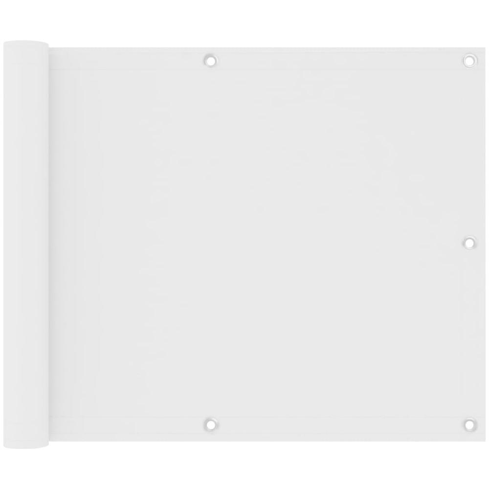 Paravento da Balcone Bianco 75x400 cm in Tessuto Oxford - Foto 1