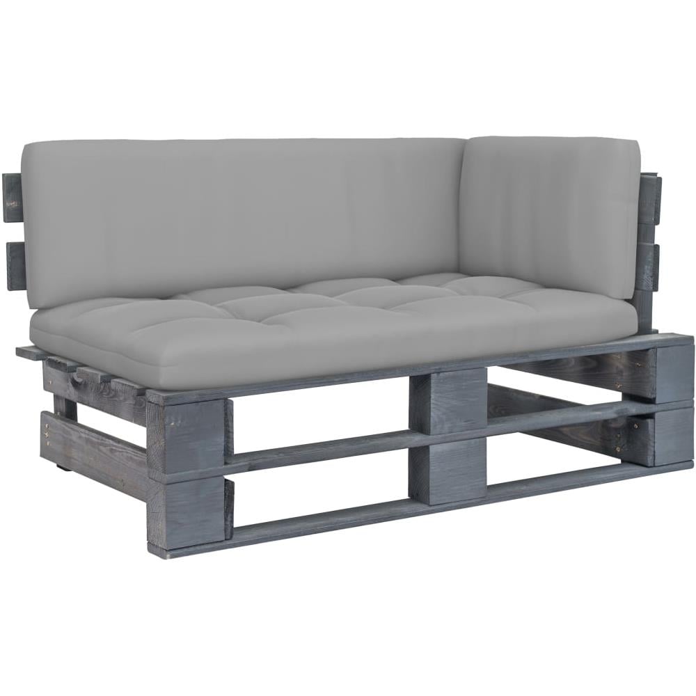 Divano Angolare da Giardino Pallet Legno Pino Impregnato Grigio - Foto 1
