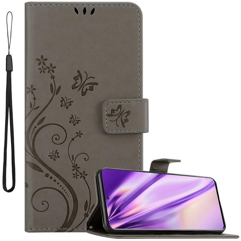 Cadorabo Custodia Compatibile Con Samsung Galaxy S20 Plus In Grigio Fiore - Coperchio Protettivo In Design Floreale Con Chiusura Magnetica, Funzione Stand E Slot Per Carte - Foto 1