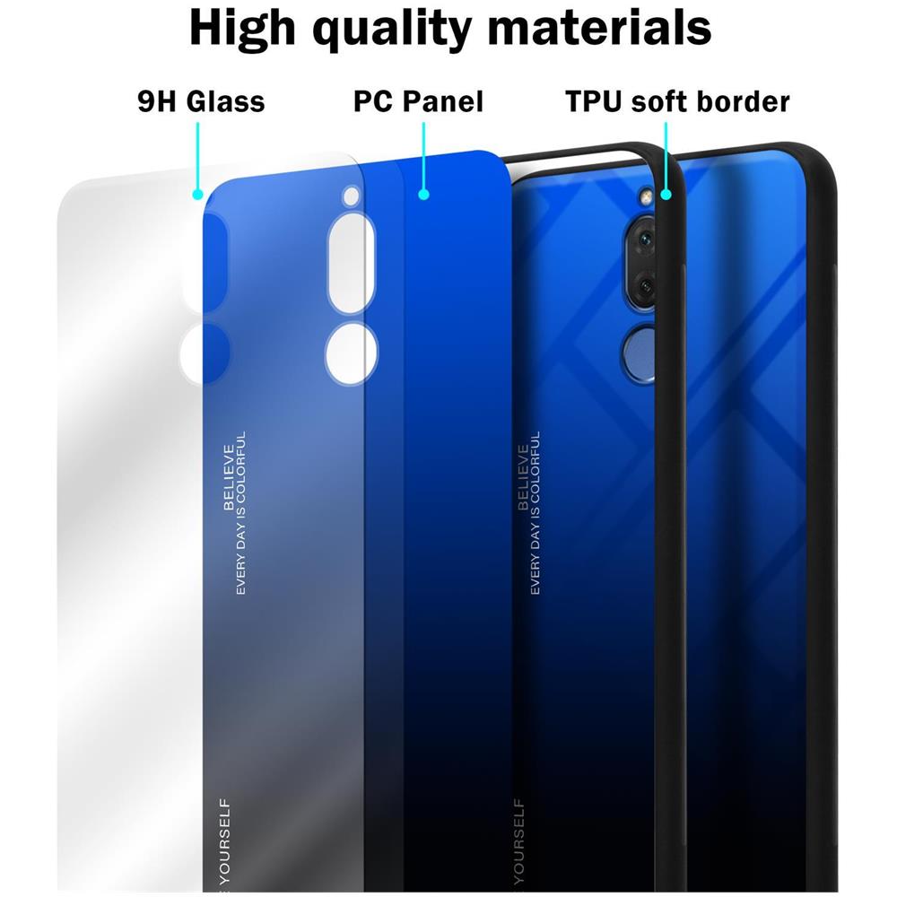 Cadorabo Custodia Compatibile Con Huawei Mate 10 Lite In Blu - Nero - Coperchio Protettivo Bicolore In Vetro Temperato E Silicone Tpu - Foto 7