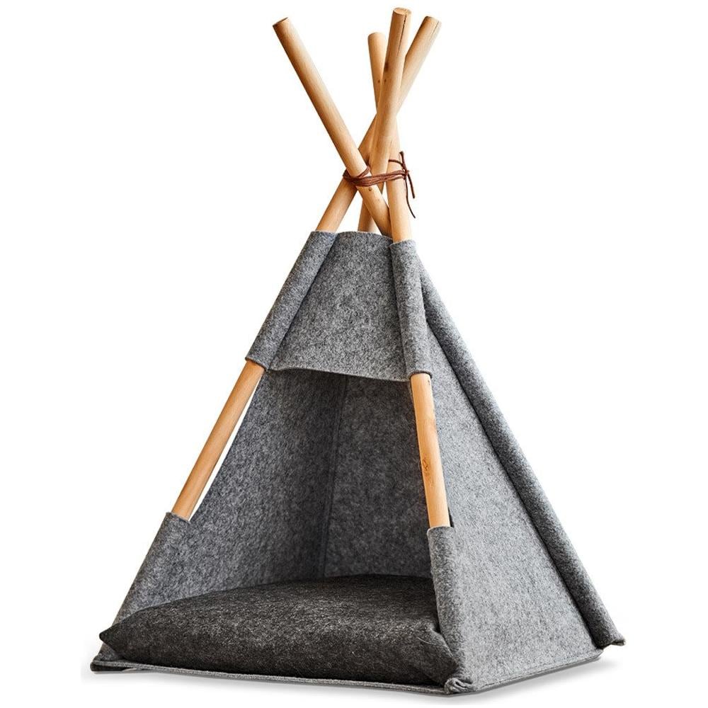 Tipi Tenda Gatto, Feltro, Tano 44x42x45/65 Cm, Colore Grigio, Zeller - Foto 1