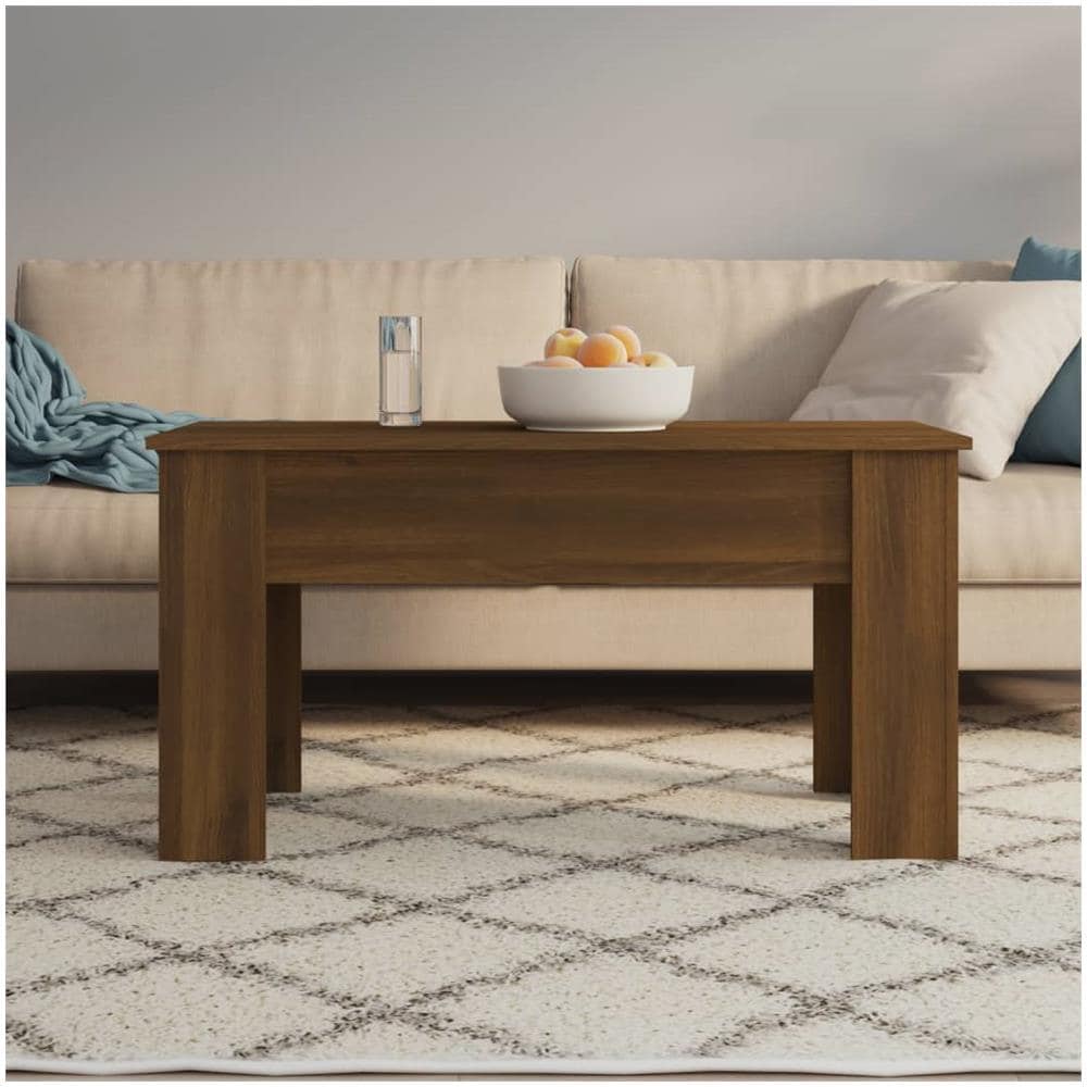 Tavolino Salotto Rovere Marrone 101x49x52 Cm Legno Multistrato - Foto 7