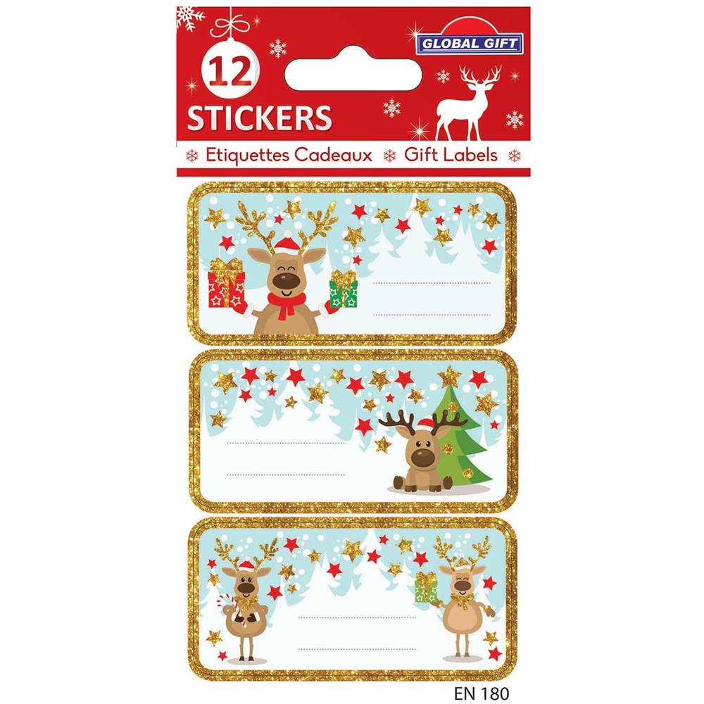 12 Adesivi Natalizi Con Renne - Foto 1