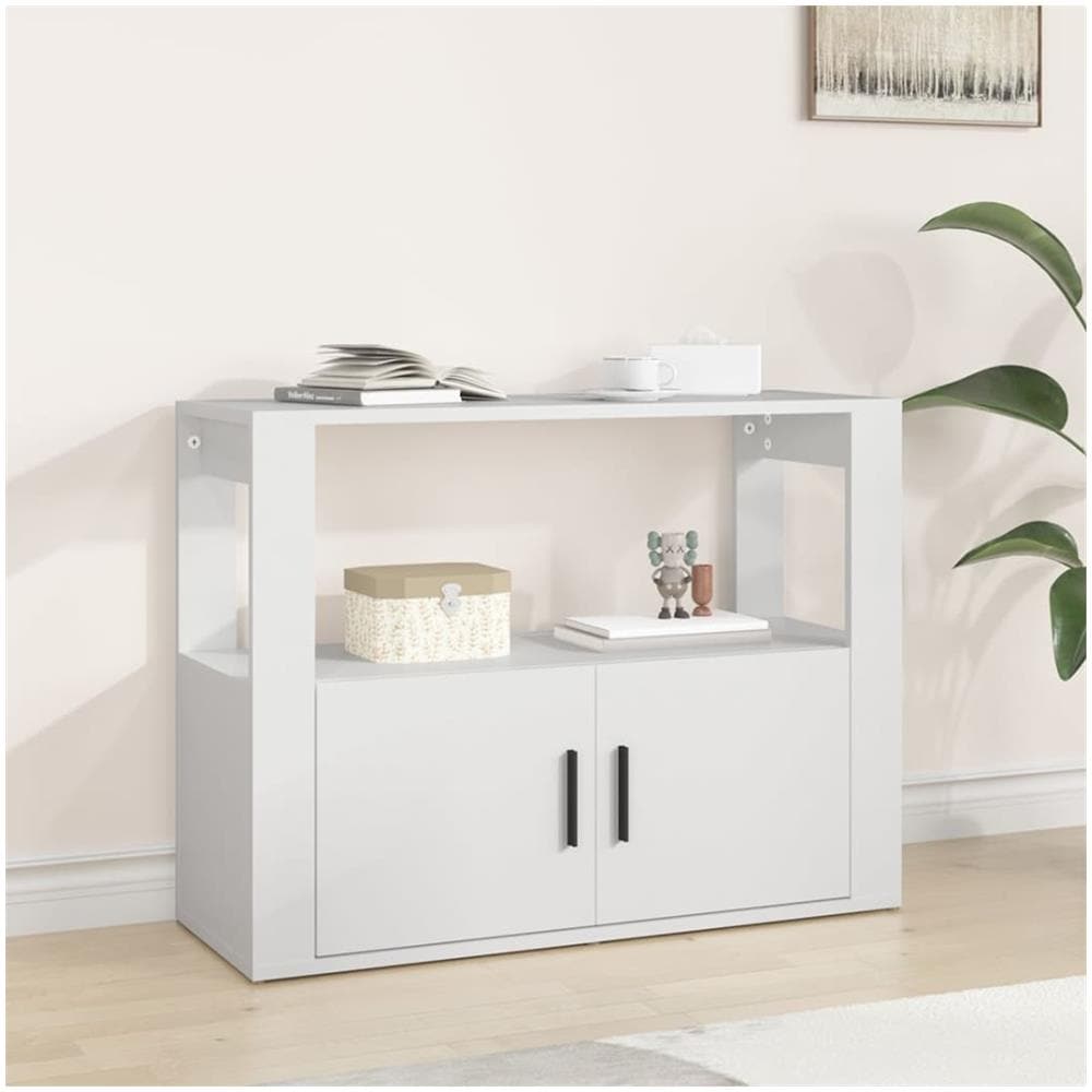Credenza Bianca 80x30x60 cm in Legno Multistrato - Foto 1