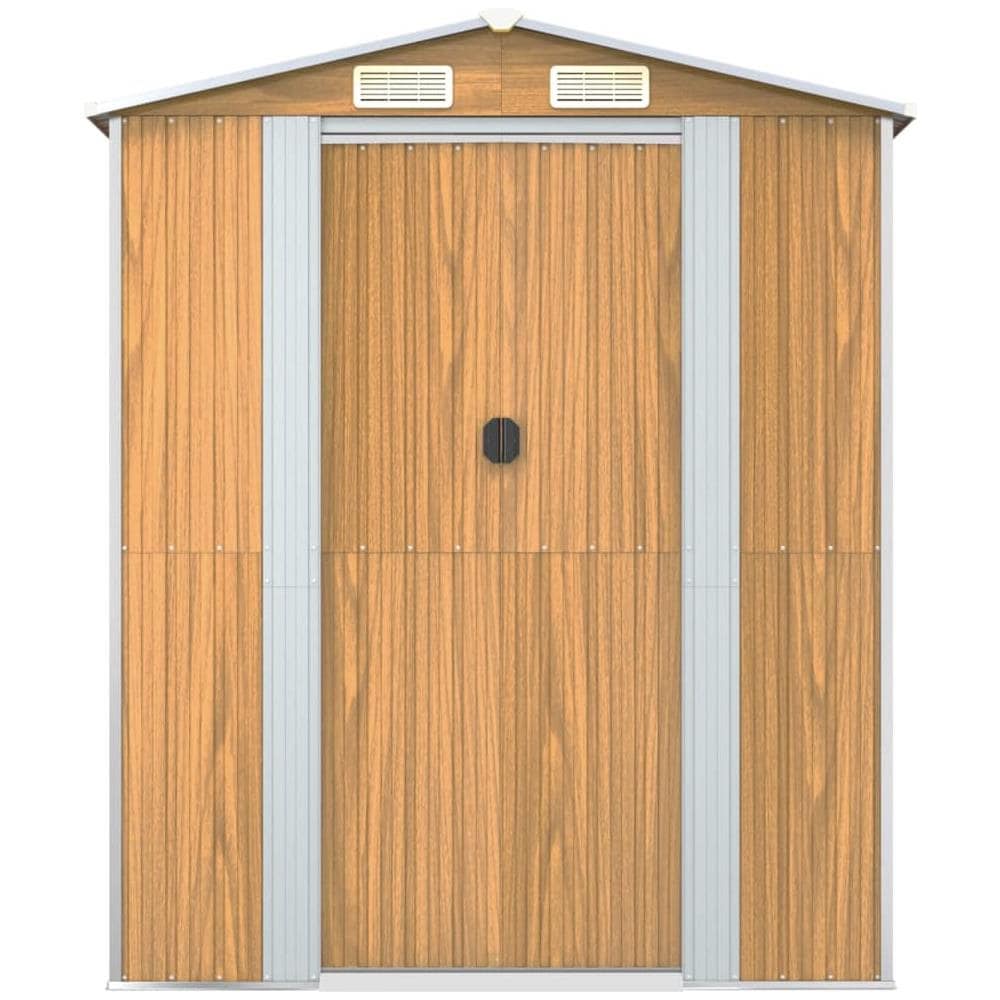 Capanno Giardino Marrone Chiaro 192x108x223 cm Acciaio Zincato - Foto 3