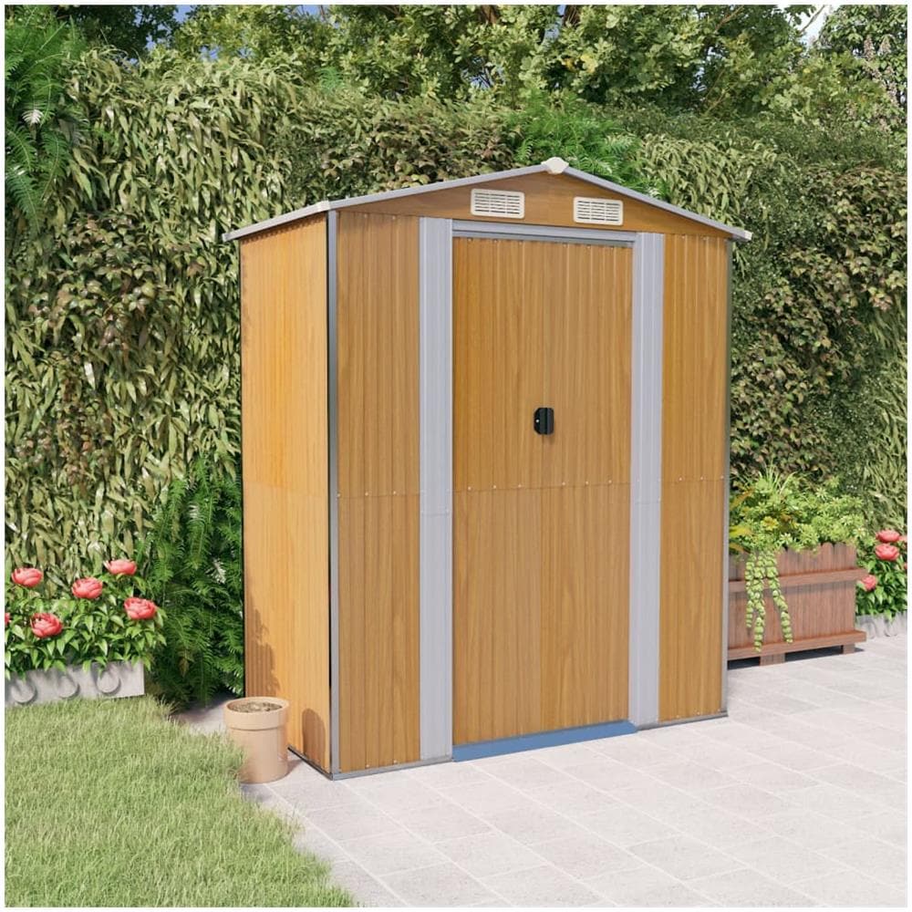Capanno Giardino Marrone Chiaro 192x108x223 cm Acciaio Zincato - Foto 1