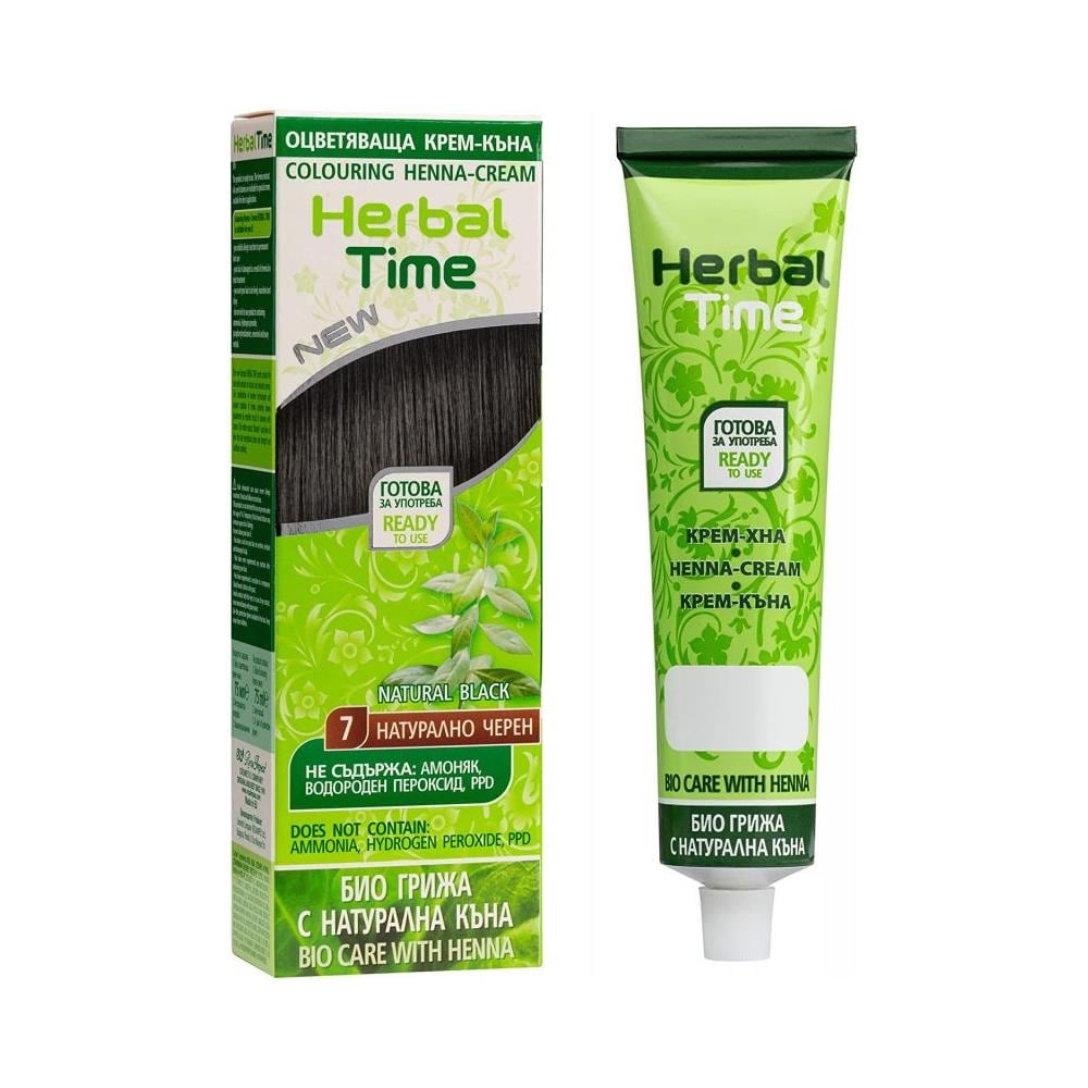 Crema-henne Colorante N°7 Nero Naturale ""herbal Time"" (75 Ml) - Foto 1