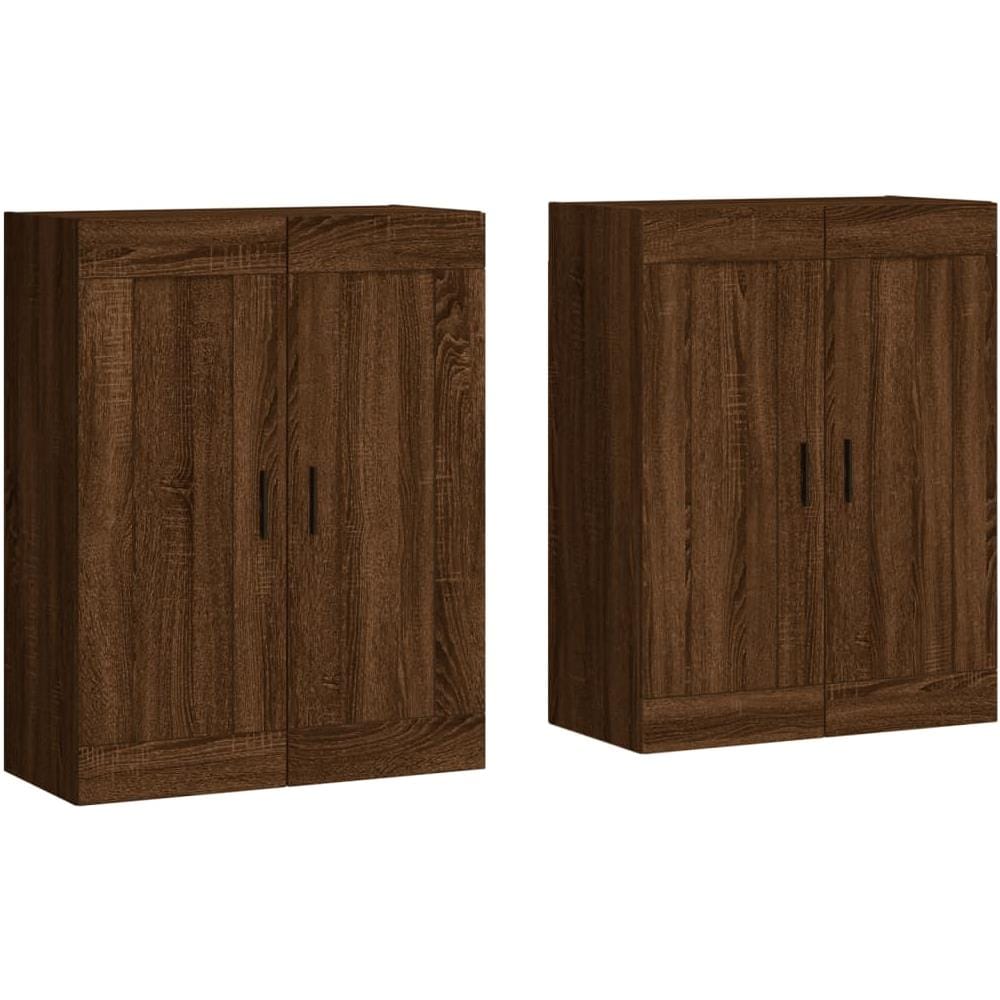 Armadietti A Parete 2 Pz Rovere Marrone In Legno Multistrato - Foto 2