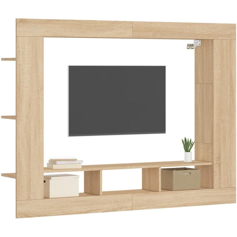Mobile Porta Tv Rovere Sonoma 152x22x113cm In Legno Multistrato - Foto 3