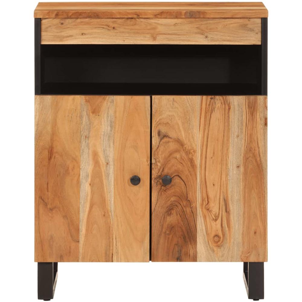 Credenza Con 2 Ante 60x33x75 Cm In Legno Massello Di Acacia - Foto 3