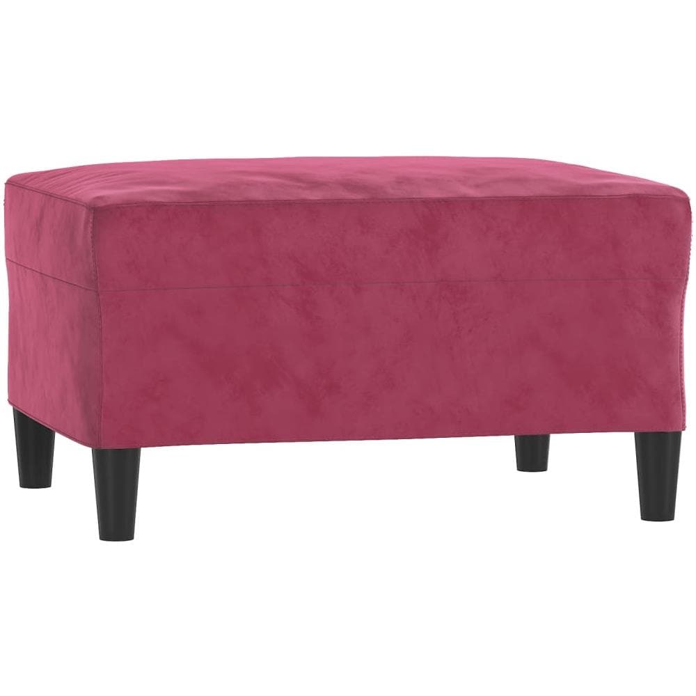 Poggiapiedi Rosso Vino 70x55x41 Cm In Velluto - Foto 2