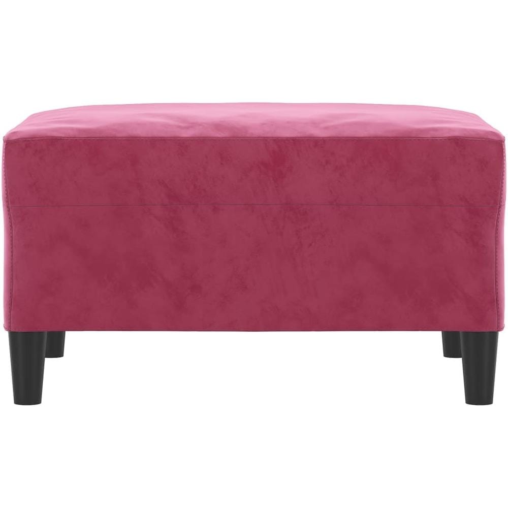Poggiapiedi Rosso Vino 70x55x41 Cm In Velluto - Foto 3