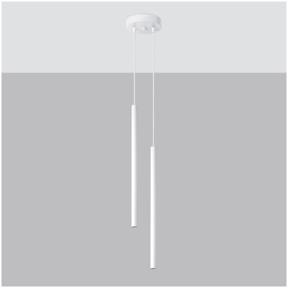 Sollux Lighting Lampada A Sospensione Pastelo 2 Bianco Sl.1303 - Moderno Lampade A Sospensione Bianco 118x15x15 Cm - Foto 2