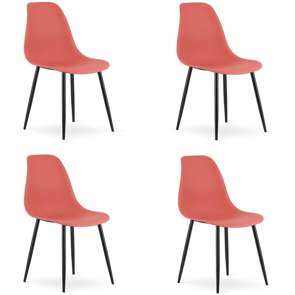 Sedia WAT vermiglio / gambe nere x 4 - Foto 1