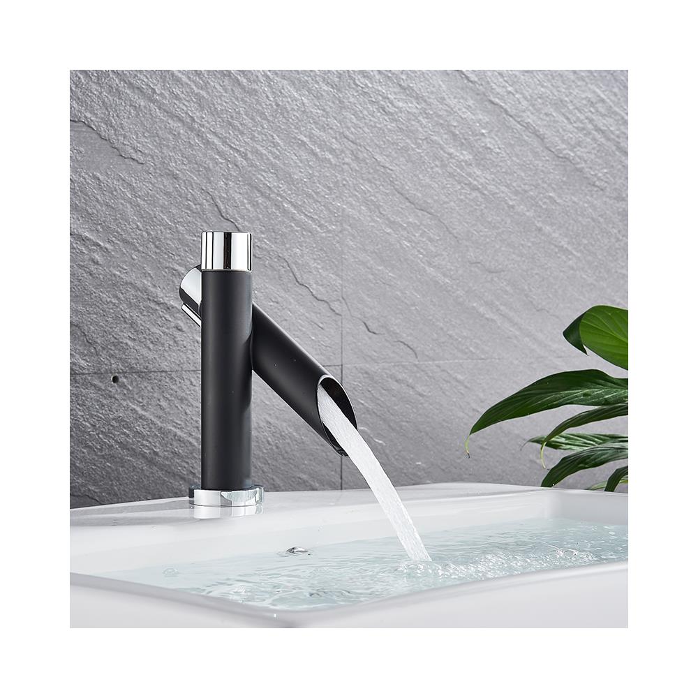 Rubinetto per lavabo da bagno, Blackswan, Cascada tipo M28, modello nero opaco, misura 17 cm - Foto 2