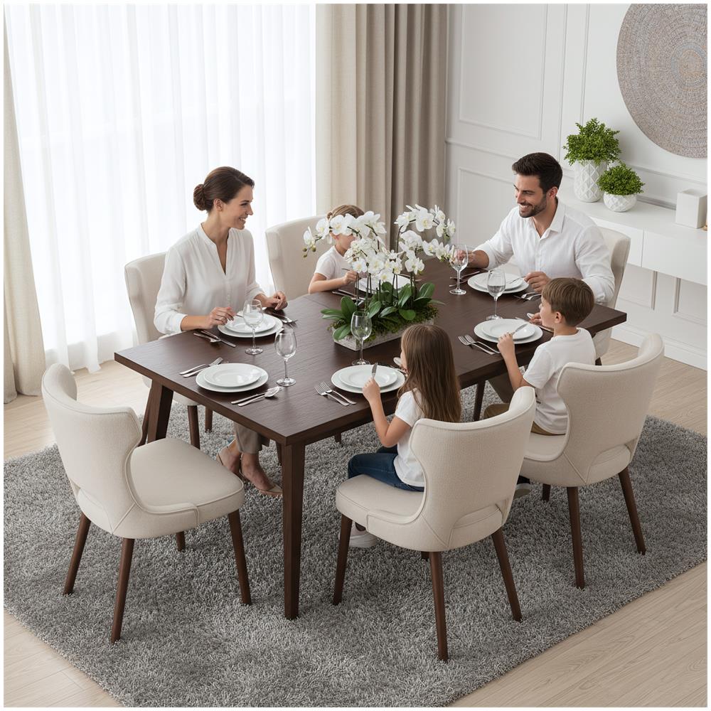 Set Di 2 Sedie Da Pranzo - Sedie Imbottite Con Schienale Alto Stile Club, Per Sala Da Pranzo, Cucina E Soggiorno, Beige - Foto 8