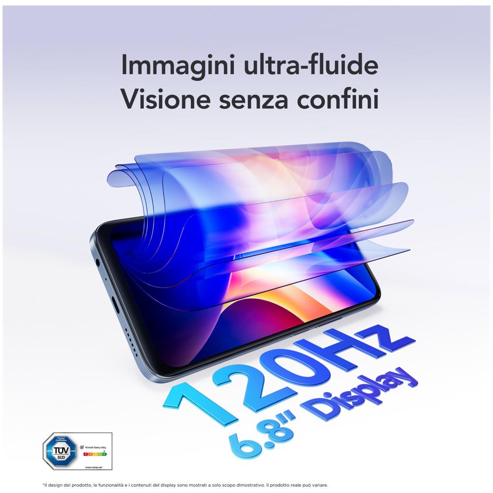 K70 4G 128GB 4GB Ram Display 6.8" IPS LCD HD+ 120Hz Main Camera 50MP f / 1.8 Selfie 8MP Dual nanoSim Androisd 16 Helio G100 5200mAh Stardust Blue - Foto 14