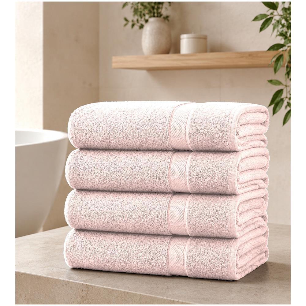 Set 4 Teli Bagno 100x150 cm - Morbidezza, Eleganza e Qualità - Veiled Rose /Rosa - Foto 1
