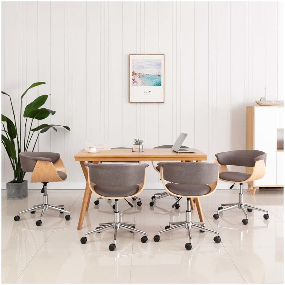 Sedie Da Pranzo Girevoli 6 Pz Grigio Talpa In Tessuto - Foto 1