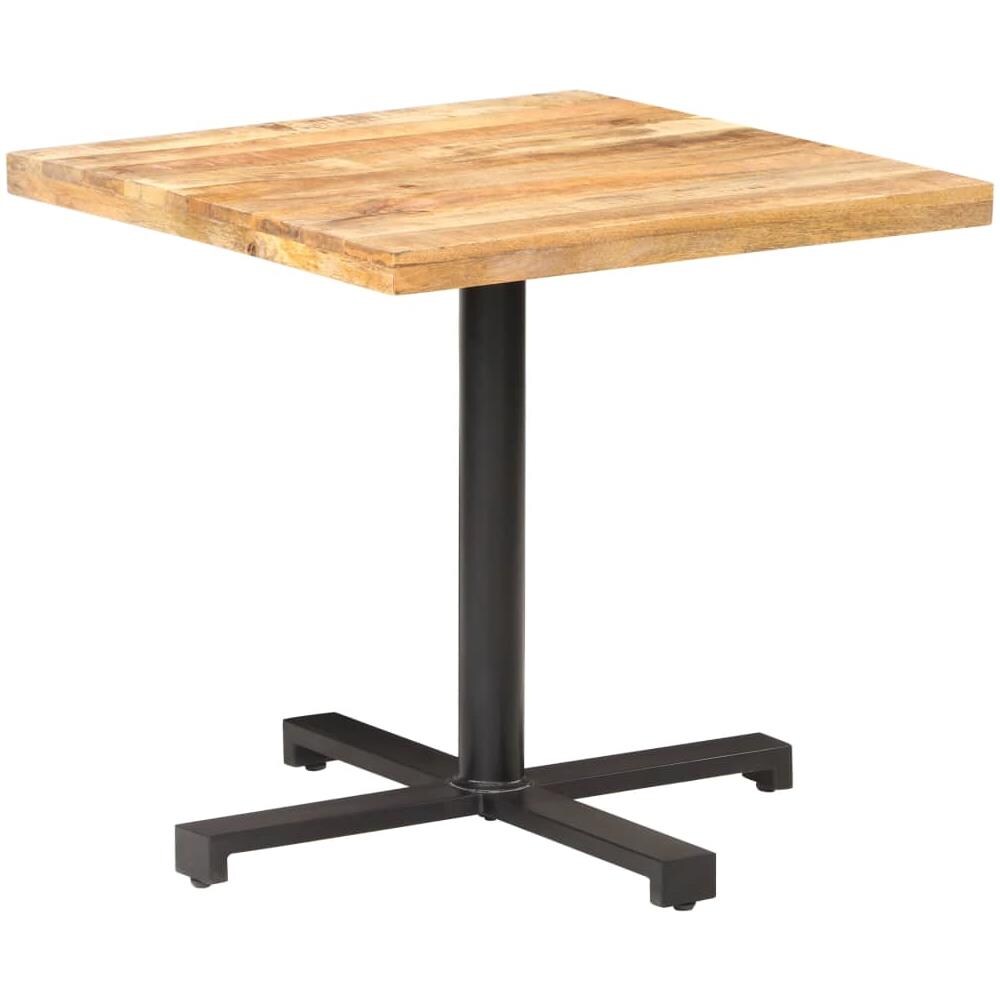 Tavolino Da Bistrot Quadrato 80x80x75 Cm Legno Di Mango Grezzo - Foto 1