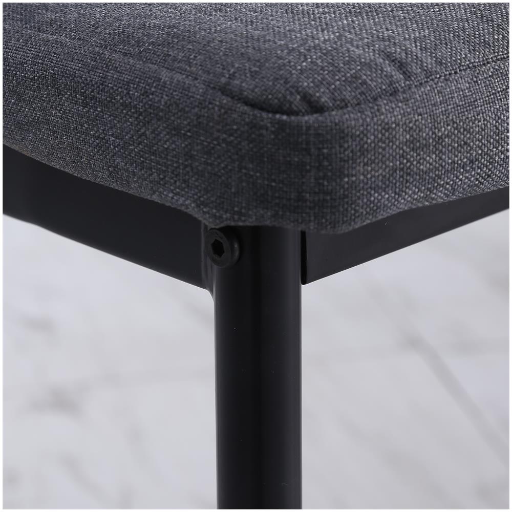 Set 4 Sedie Imbottite Stile Moderno in Metallo e Tessuto Grigio - Foto 8