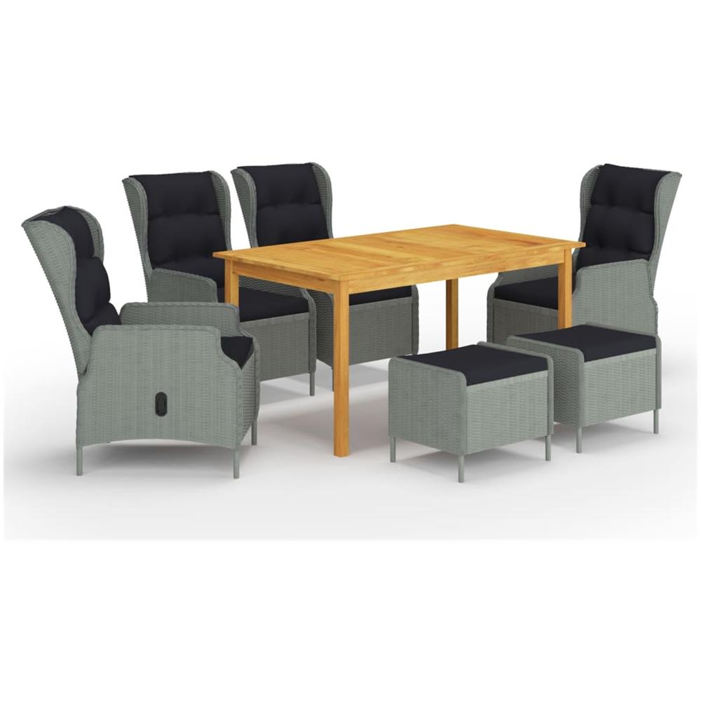 Set Mobili da Pranzo per Giardino 7 pz Grigio - Foto 1