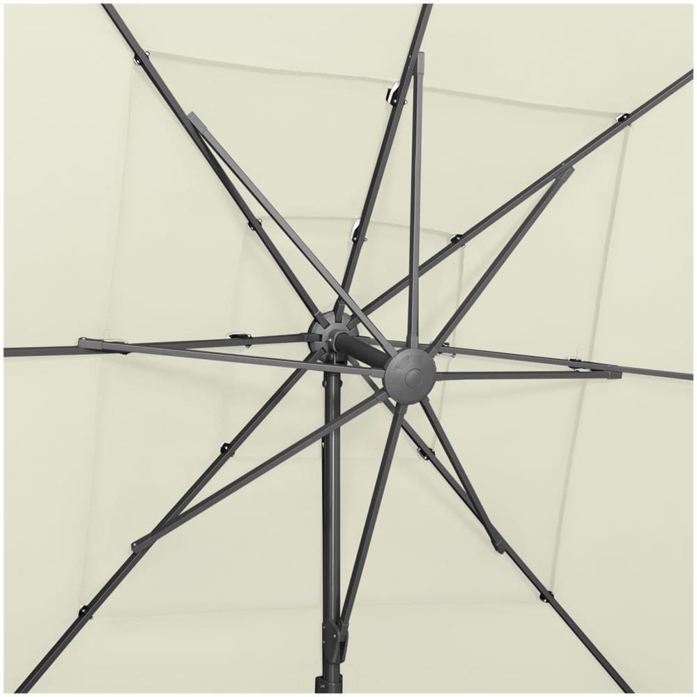 Ombrellone a 4 Livelli con Palo in Alluminio Sabbia 250x250 cm - Foto 3