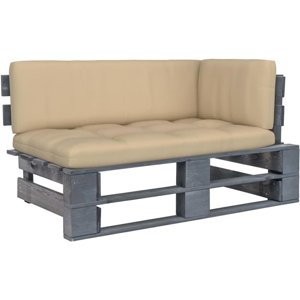 Divano Angolare da Giardino Pallet Legno Pino Impregnato Grigio - Foto 1