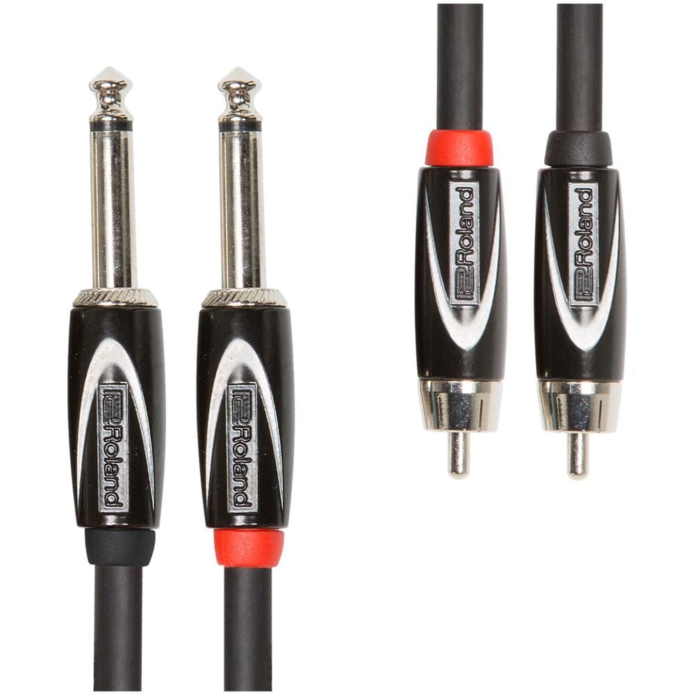 RCC-3-2R28 1m 2 x 6.35mm TS 2 x RCA Nero cavo audio - Foto 1
