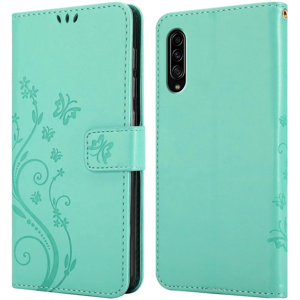 Cadorabo Custodia Compatibile Con Samsung Galaxy A90 5g In Turchese Fiore - Coperchio Protettivo In Design Floreale Con Chiusura Magnetica, Funzione Stand E Slot Per Carte - Foto 8