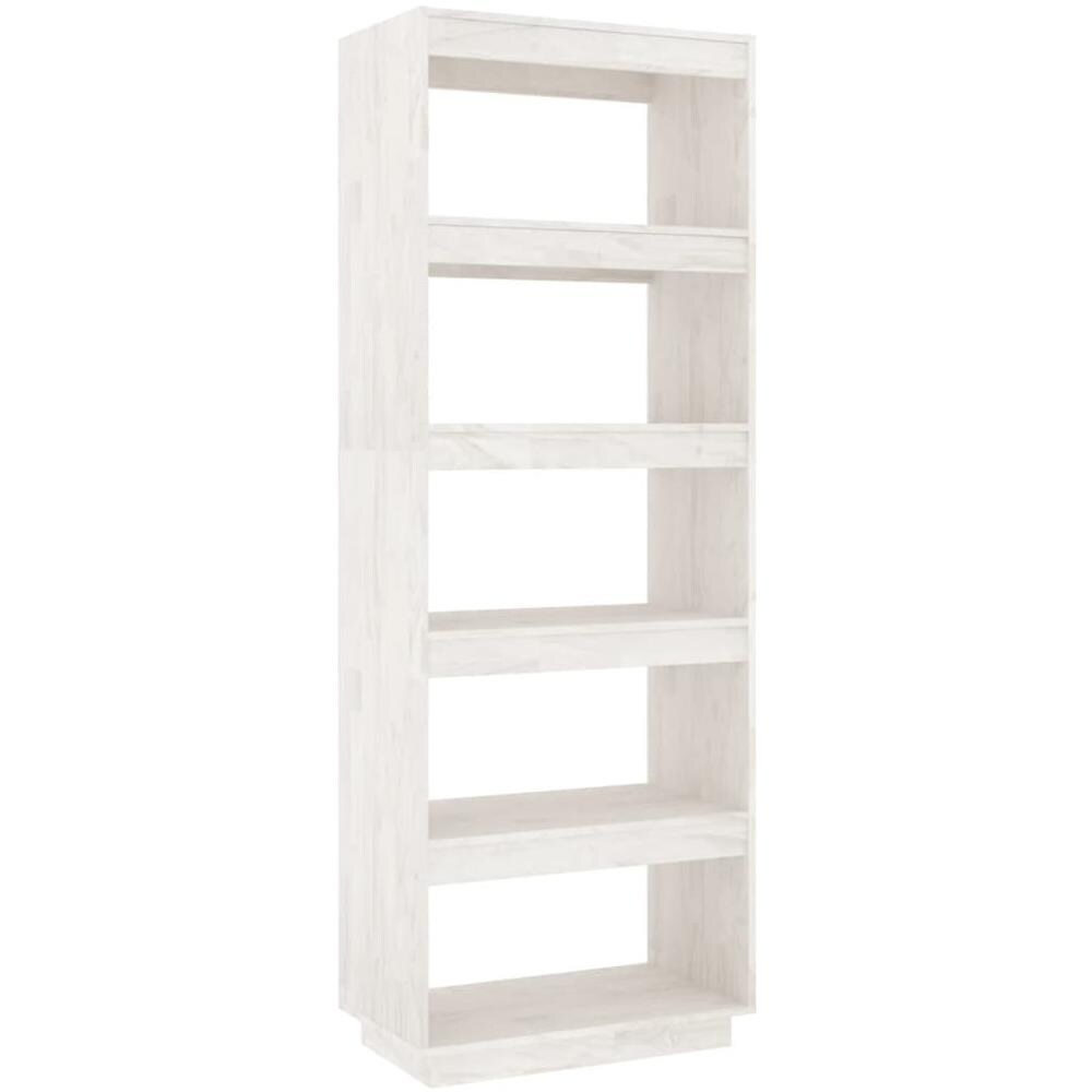 Libreria / divisorio Bianco 60x35x167cm In Legno Massello Di Pino - Foto 2