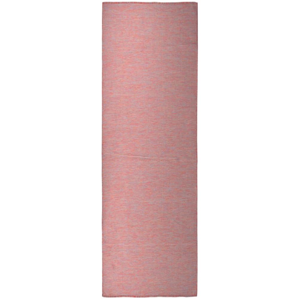 Tappeto Da Esterni A Tessitura Piatta 80x250 Cm Rosso - Foto 1