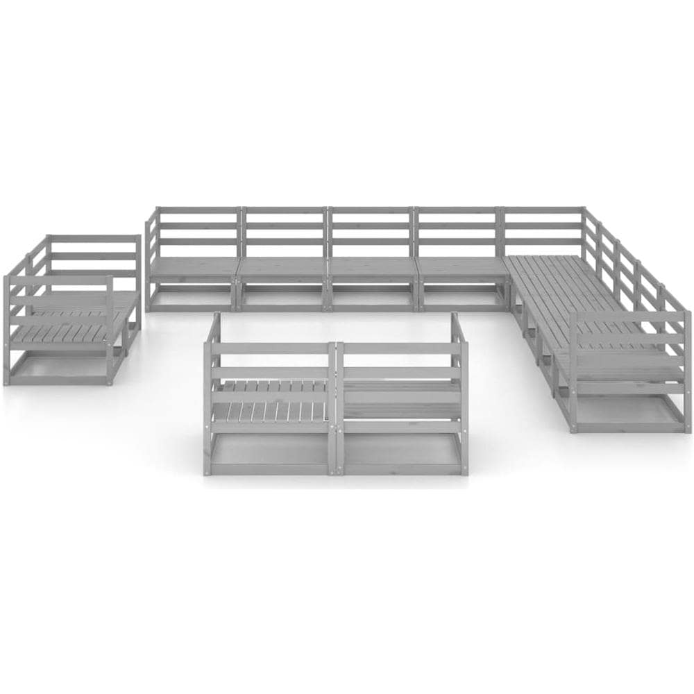 Set Divani da Giardino 13 pz in Legno Massello di Pino - Foto 2