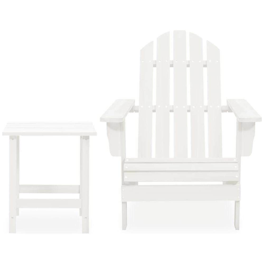 Sedia Adirondack Da Giardino Con Tavolo Abete Massello Bianco - Foto 2