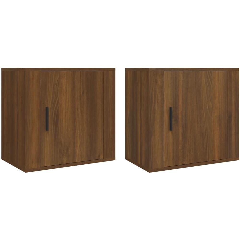 Comodini A Muro 2 Pz Rovere Marrone 50x30x47 Cm - Foto 2