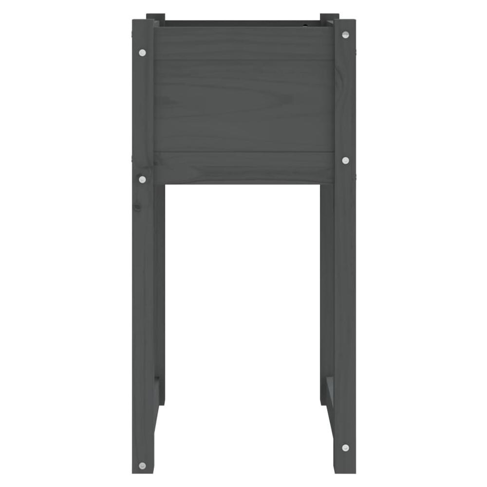Fioriere 2 pz Grigio 40x40x81 cm in Legno Massello di Pino - Foto 2