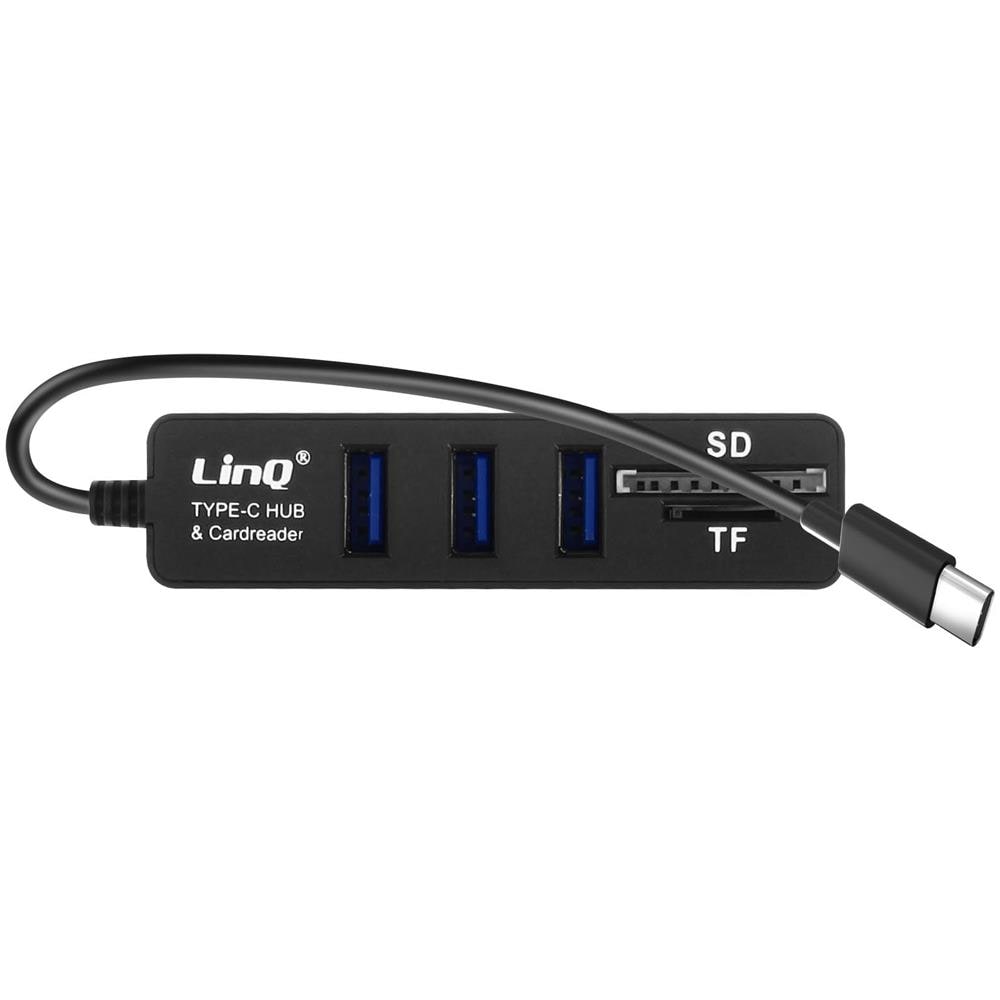 Hub Usb-c 5 In 1 Con 3 Porte Usb E Lettore Di Schede Sd / Micro-sd, Nero - Foto 5