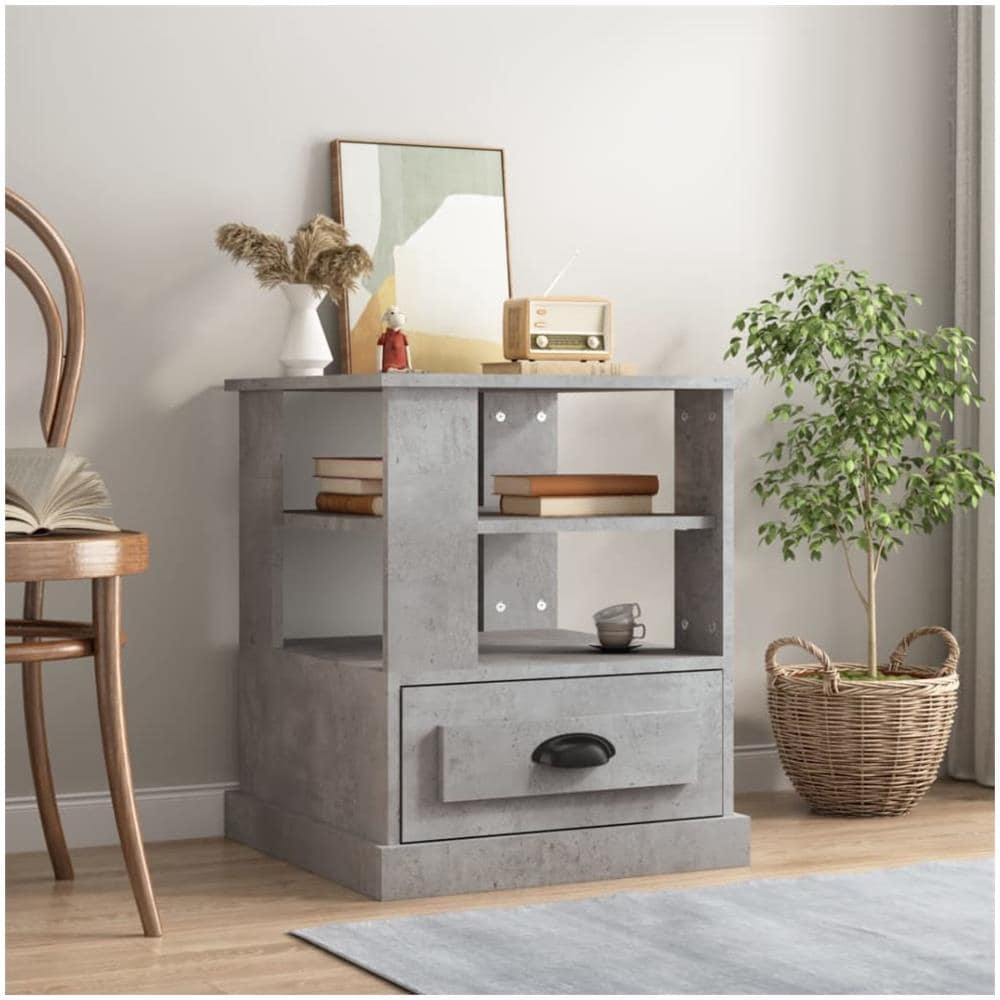 Tavolino Grigio Cemento 50x50x60 Cm In Legno Multistrato - Foto 1