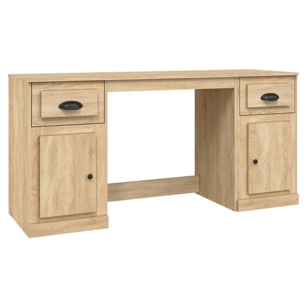 Scrivania Con Armadietto Rovere Sonoma In Legno Multistrato - Foto 2