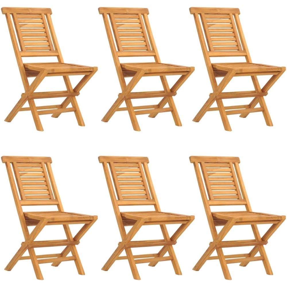 Sedie Da Giardino Pieghevoli 6pz 47x63x90cm Legno Massello Teak - Foto 2