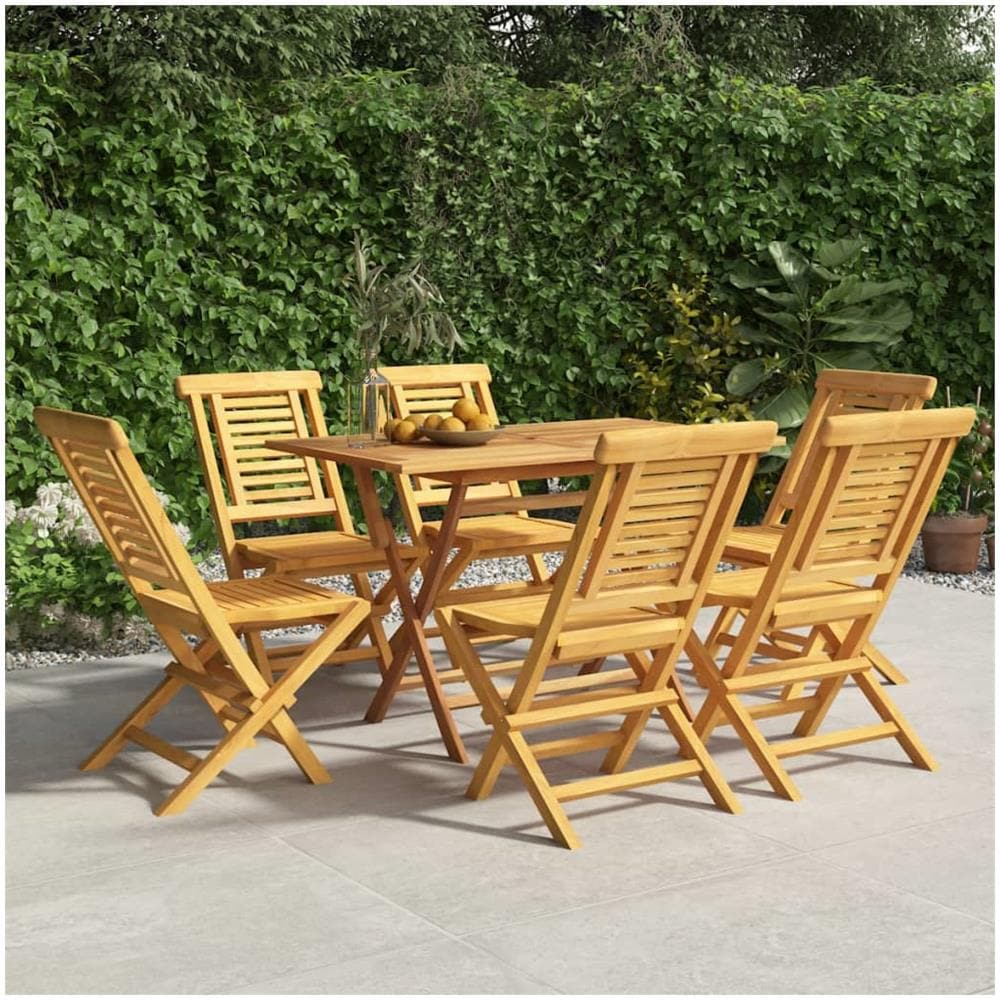 Sedie Da Giardino Pieghevoli 6pz 47x63x90cm Legno Massello Teak - Foto 1