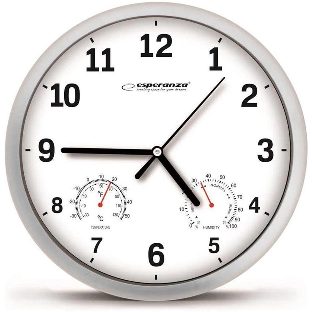Ehc016w Orologio Meccanico Da Parete Rotondo Bianco - Foto 1