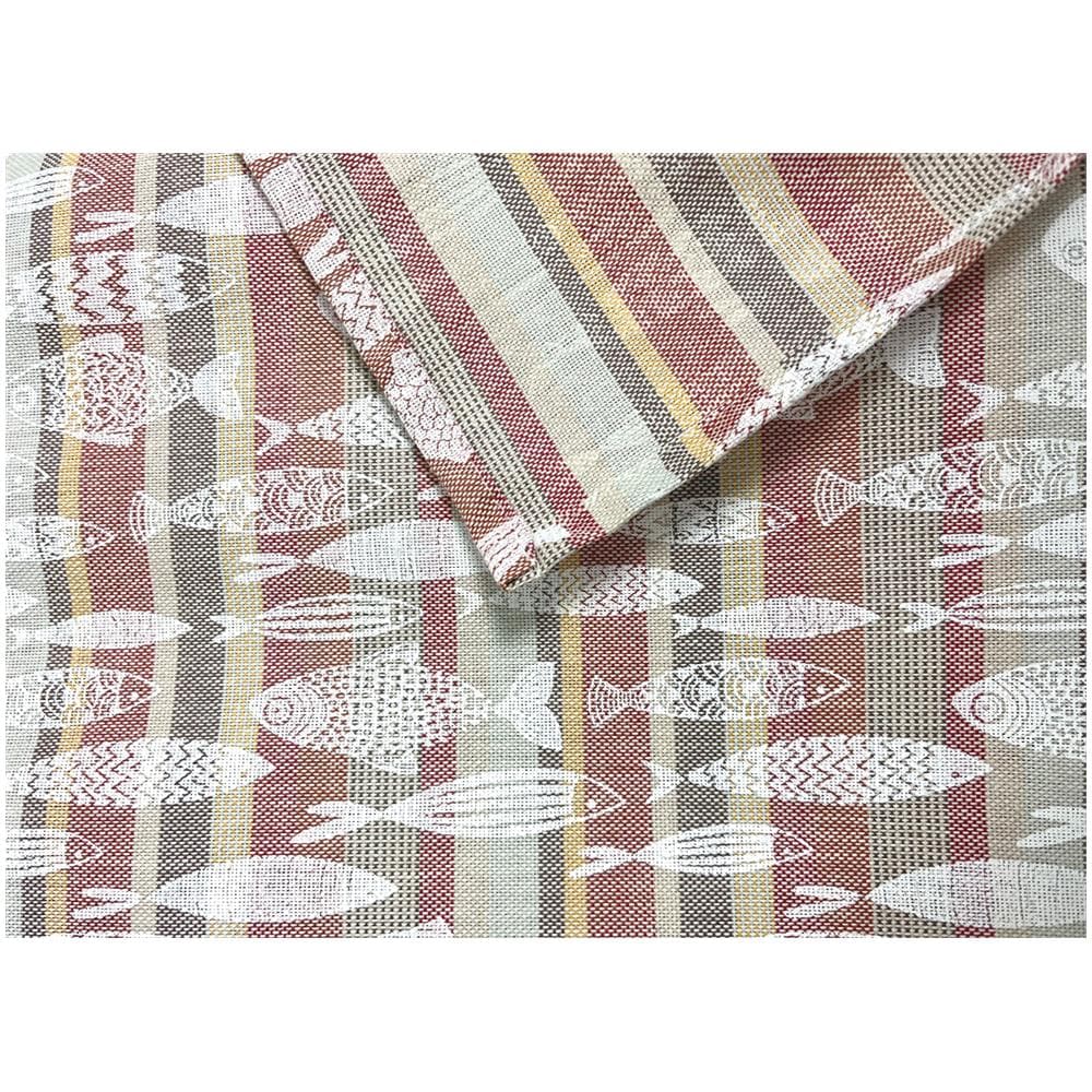 Telo Arredo Granfoulard Copritutto 100% Cotone Copriletto Multiuso Pescetti Ob 1 Piazza Beige - Foto 5