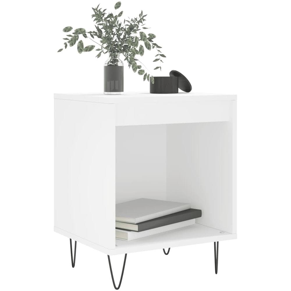 Comodino Bianco 40x35x50 Cm In Legno Multistrato - Foto 3