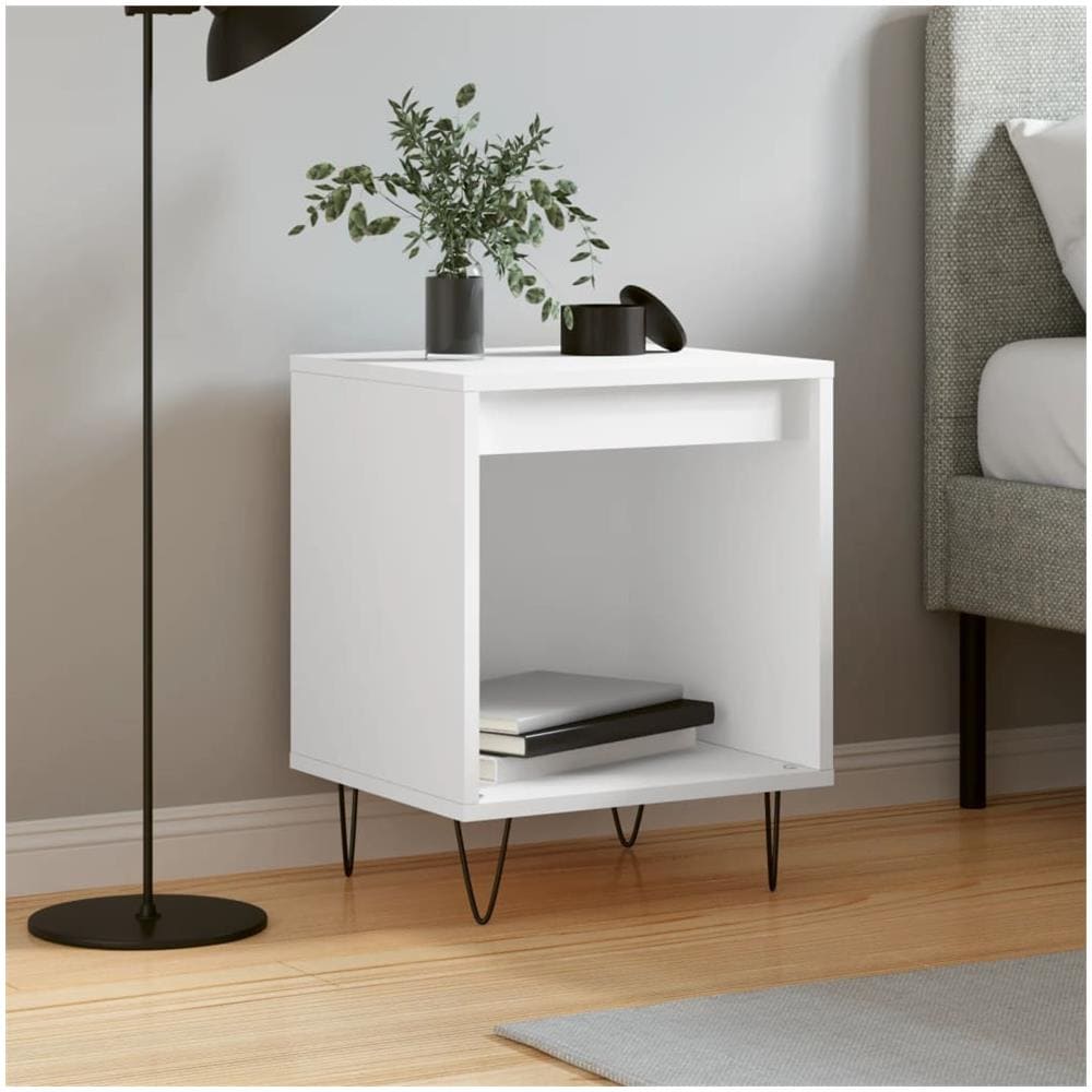 Comodino Bianco 40x35x50 Cm In Legno Multistrato - Foto 1